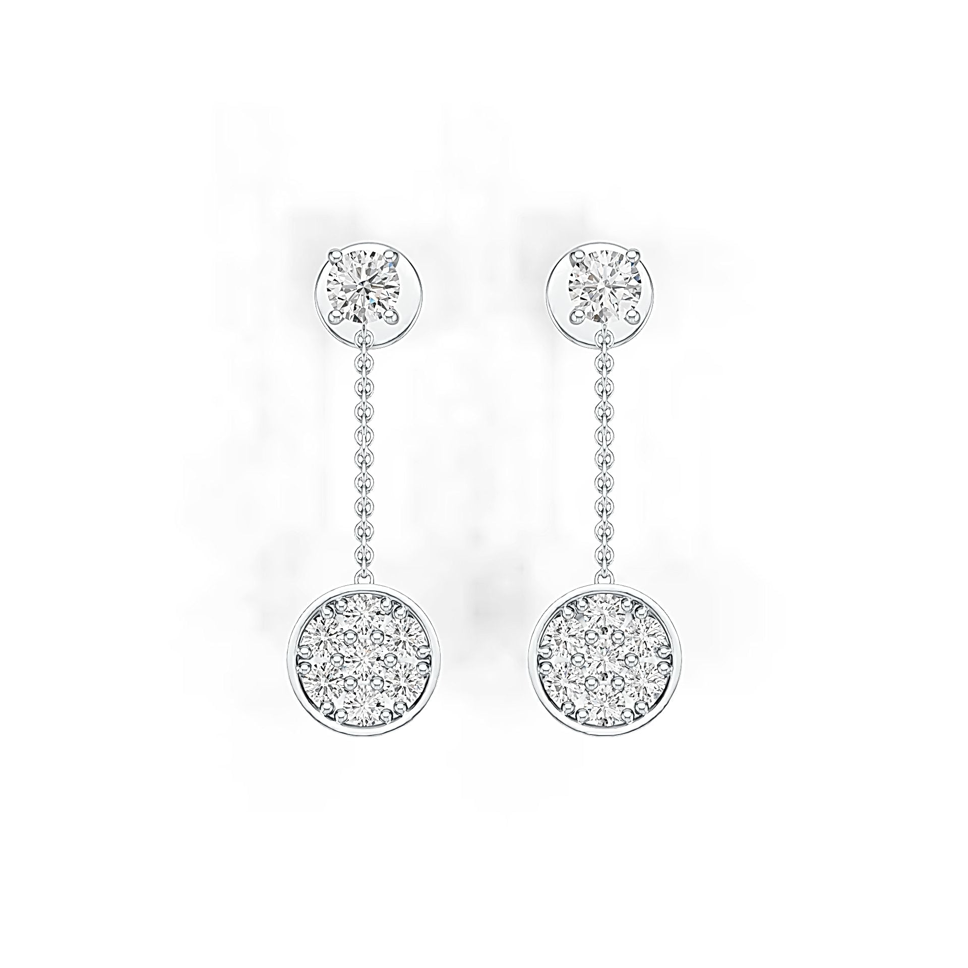 18K Gold Semi Mount Earrings Setting Round RD 3.5mm Diamond Accent DHJ