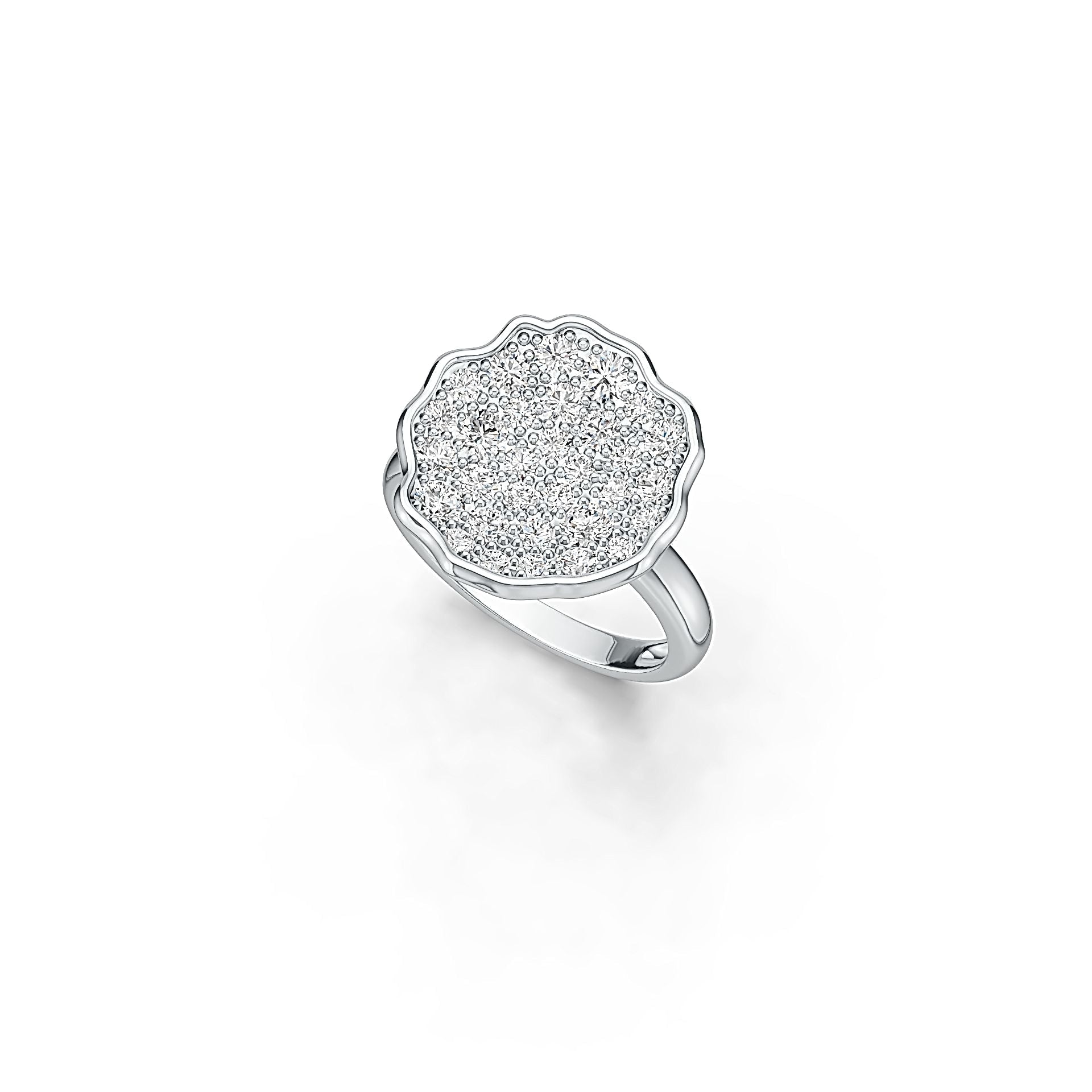 14K Gold Cluster Cocktail Ring with White Topaz or Moissanite Diamond Accent DHJ