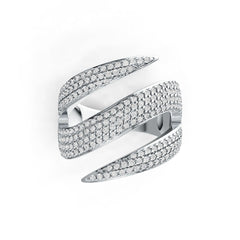 Sterling Silver Cocktail Ring Wrap-Style with White Topaz or Mossanite DHJ