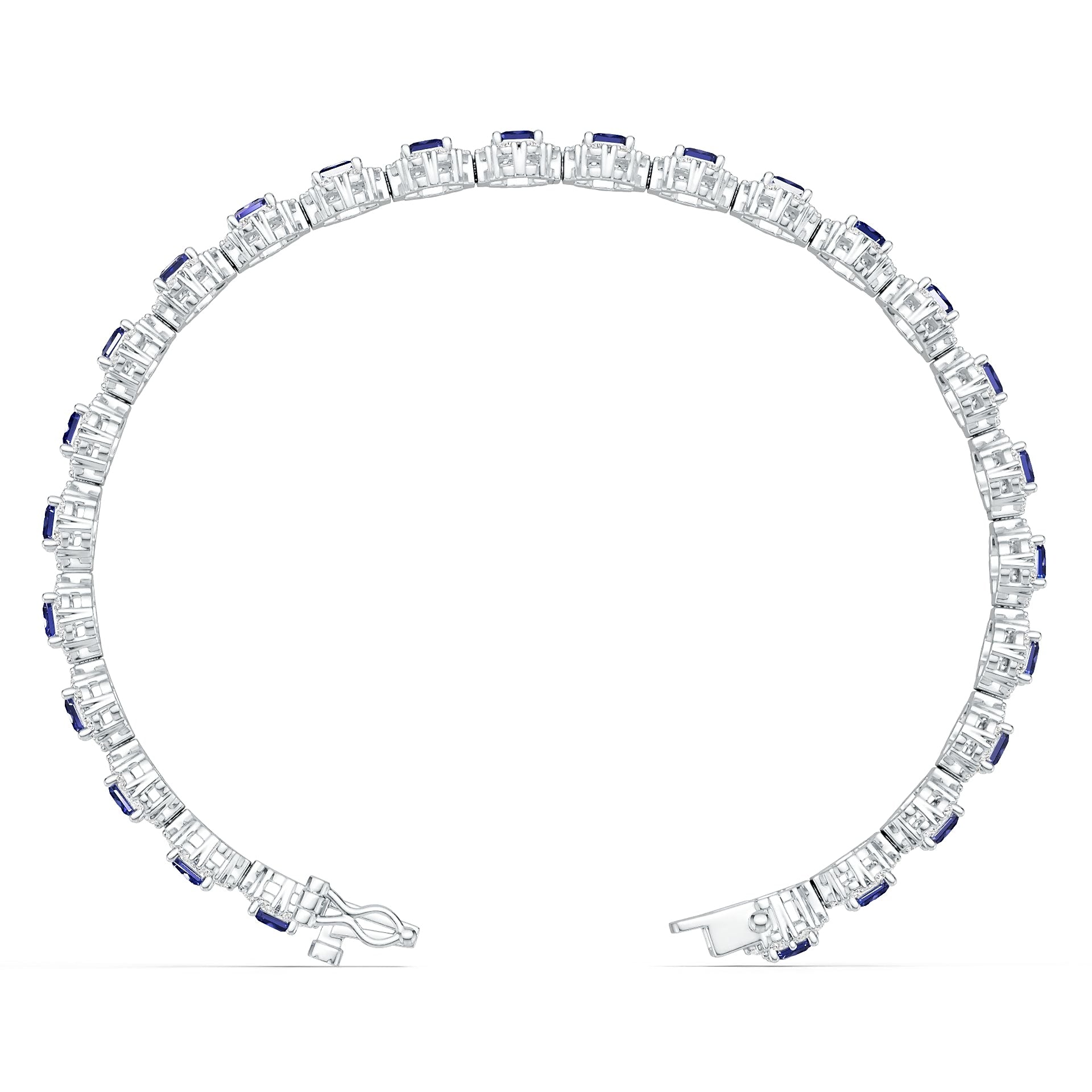 Platinum Semi Mount Bracelet Setting Round Ro 3x3mm Syz Jewelry