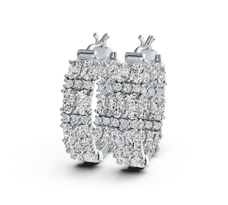 10K Gold Semi Mount Earrings Setting Oval OV 5X3mm Moissanite Accent DHJ