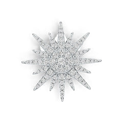 Platinum Pendant Starburst Theme with or Moissanite Diamond Accent DHJ