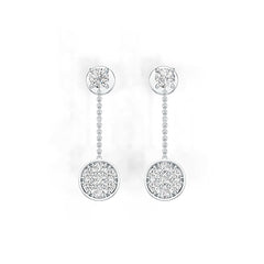 Platinum Semi Mount Earrings Setting Round RD 3.5mm Diamond Accent DHJ