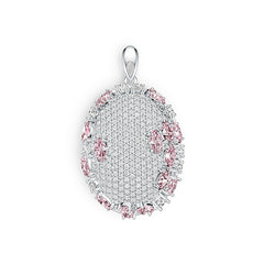 Sterling Silver Semi Mount Pendant Setting Oval OV 5X3mm DHJ