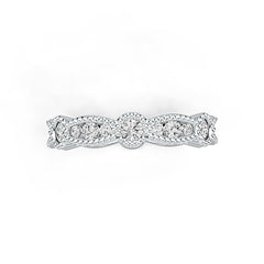 Sterling Silver Eternity Band Ring with White Topaz or Moissanite DHJ
