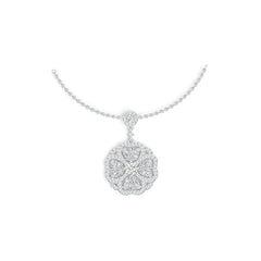 Sterling Silver Semi Mount Pendant Setting Round RD 5x5mm with White Topaz DHJ