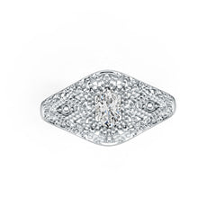 Sterling Silver Semi Mount Ring Setting Oval OV 6X4mm Art Deco Style DHJ