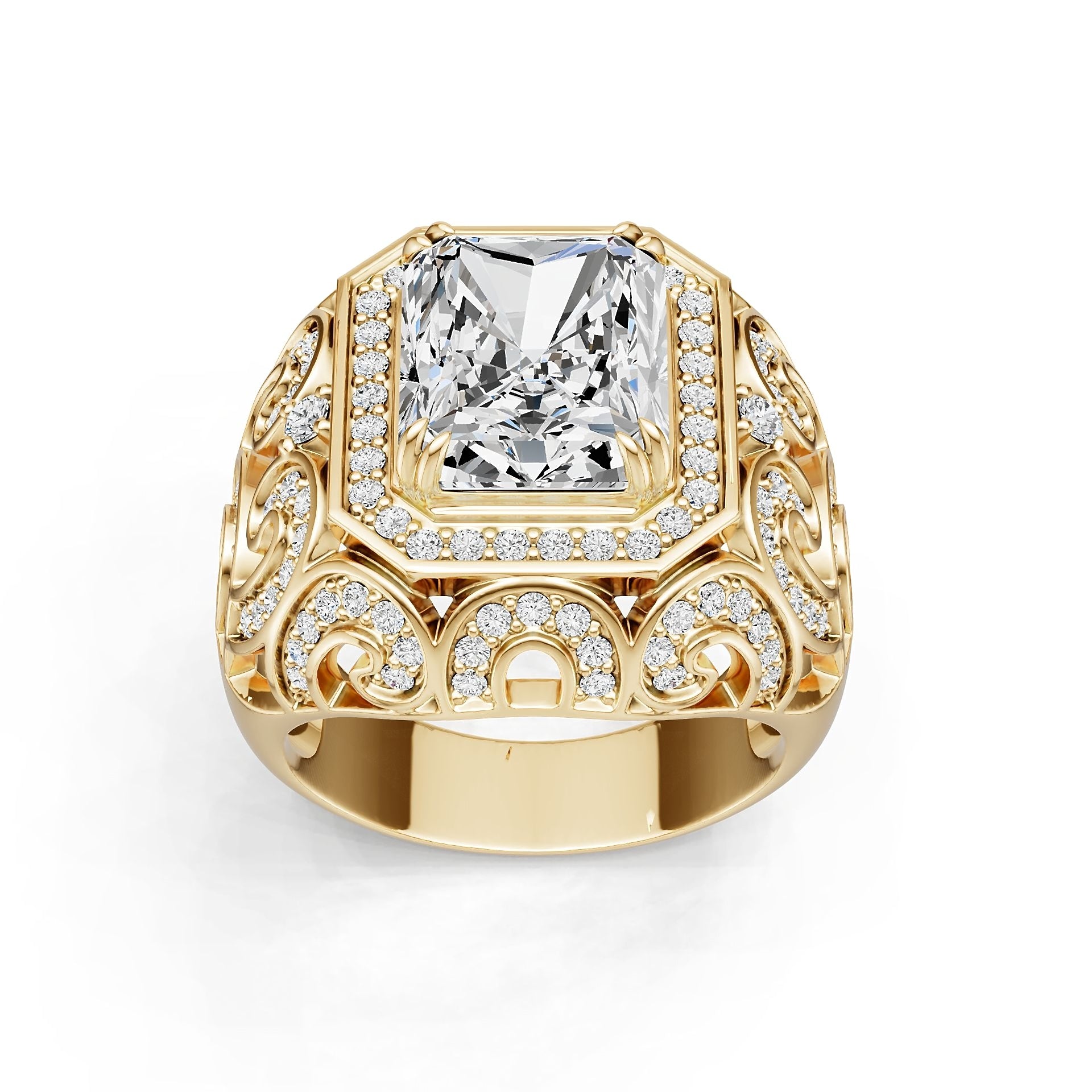 14K Gold Semi Mount Ring Setting Emerald Em 11x9mm Diamond Accent Syz Jewelry