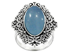 18K Gold Semi Mount Ring Setting Oval OV 21X16.5mm Cabochon DHJ