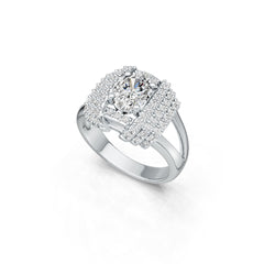 10K Gold Semi Mount Ring Setting Oval OV 8X6mm Split Shank Moissanite Accent DHJ