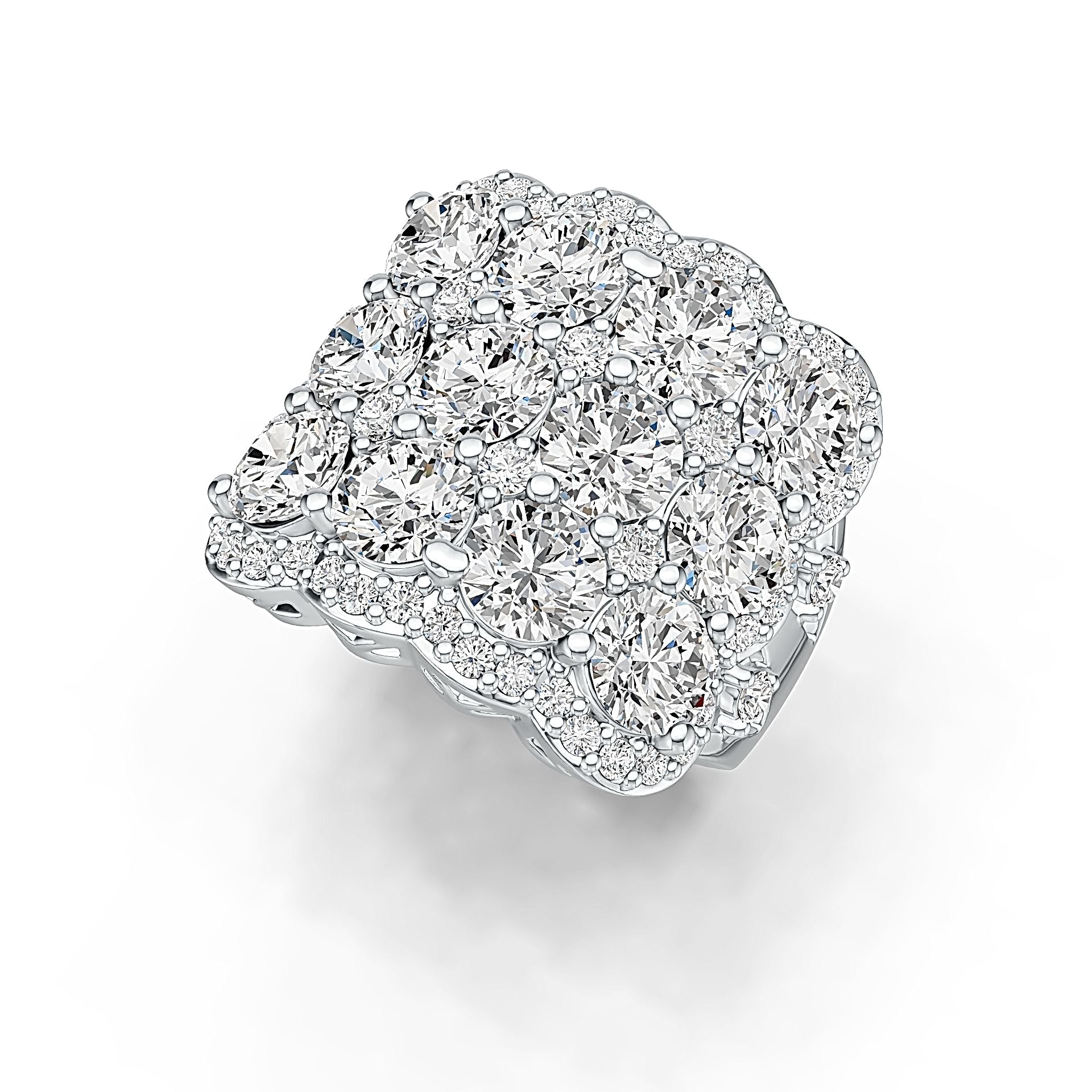 10K Gold Semi Mount Ring Setting Round RD 5x5mm Moissanite Accent DHJ