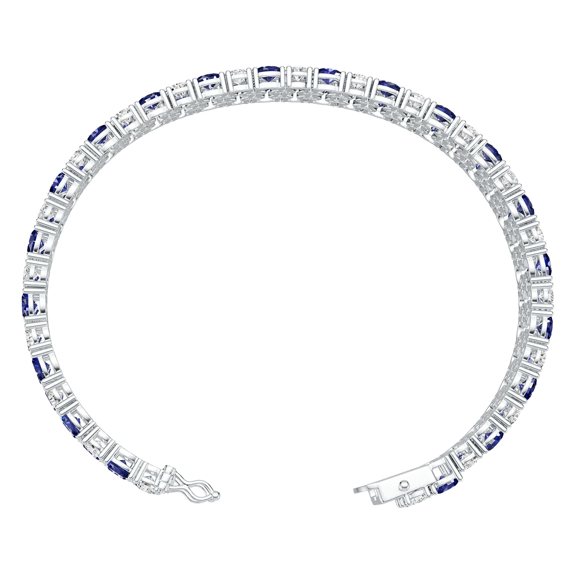 Platinum Semi Mount Bracelet Setting Round Ro 5x4mm Syz Jewelry