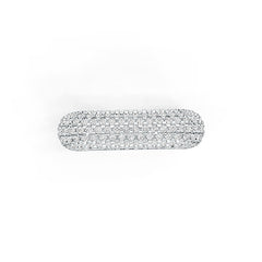 Sterling Silver Ring Pave Square Ring with White Topaz or Moissanite DHJ