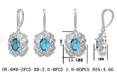 Platinum Semi Mount Earrings Setting Oval OV 8X6mm Leverback Diamond Accent DHJ