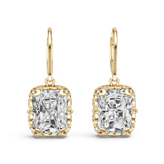 Platinum Semi Mount Earrings Setting Emerald Em 10x8mm Diamond Accent Syz Jewelry