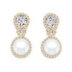 10K Gold Semi Mount Earrings Setting Round Ro 7x7mm Moissanite Accent Syz Jewelry
