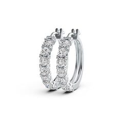 Platinum Semi Mount Earrings Setting Round RD 4x4mm DHJ