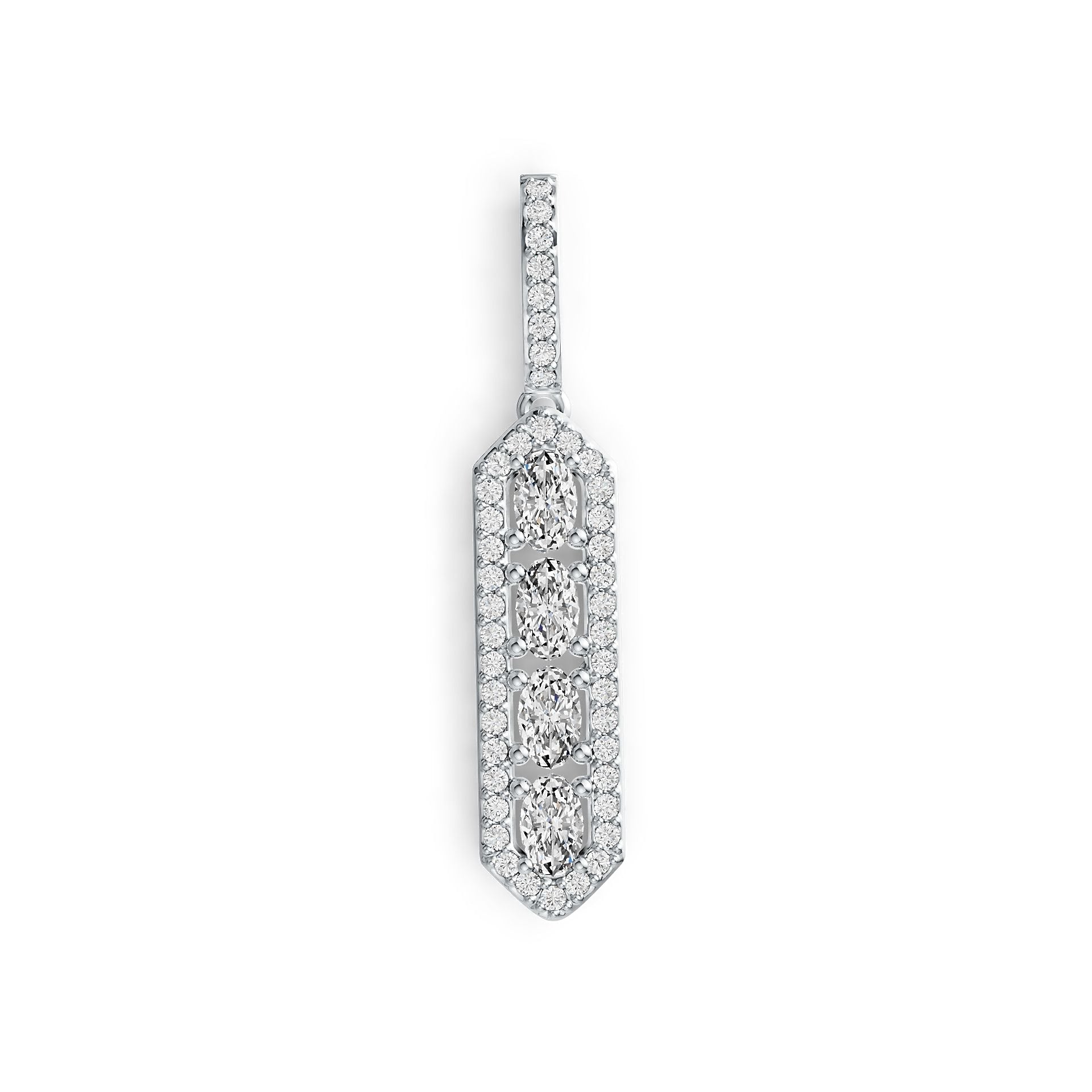 14K Gold Semi Mount Pendant Setting Oval OV 5X3mm Diamond Accent DHJ