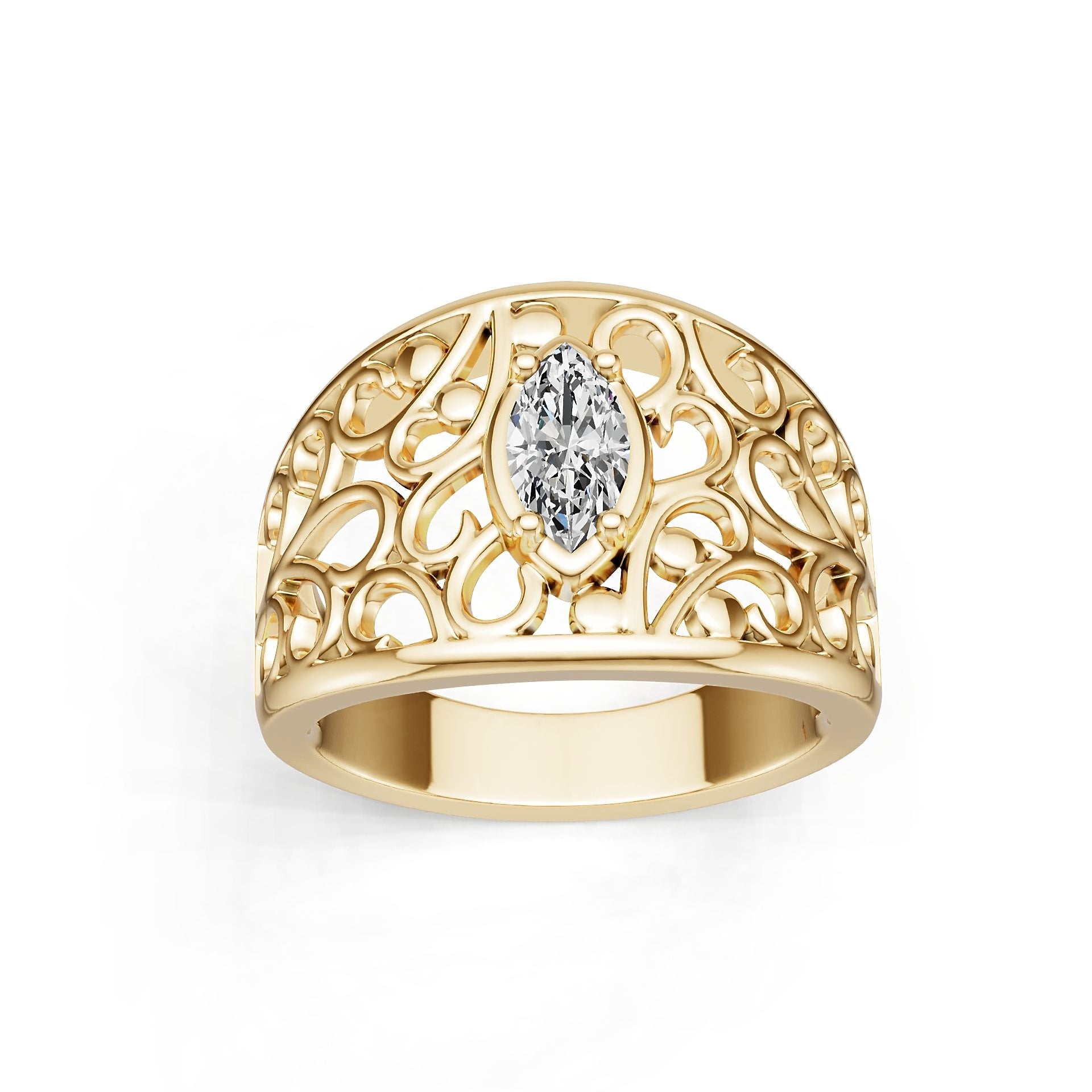 10K Gold Semi Mount Ring Setting Marquise Ma 8x4mm Syz Jewelry