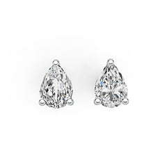14K Gold Semi Mount Earrings Setting Pear PE 7X5mm Simple Stud DHJ