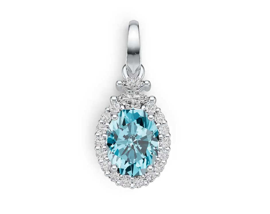 Sterling Silver Semi Mount Pendant Setting Oval OV 8X6mm Halo Syzjewelry