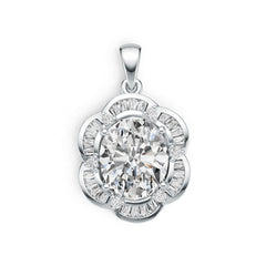 14K Gold Semi Mount Pendant Setting Oval OV 12X10mm Diamond Accent DHJ
