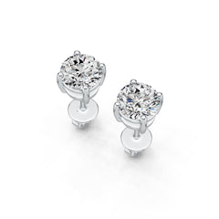 18K Gold Semi Mount Earrings Setting Round RD 5x5mm DHJ
