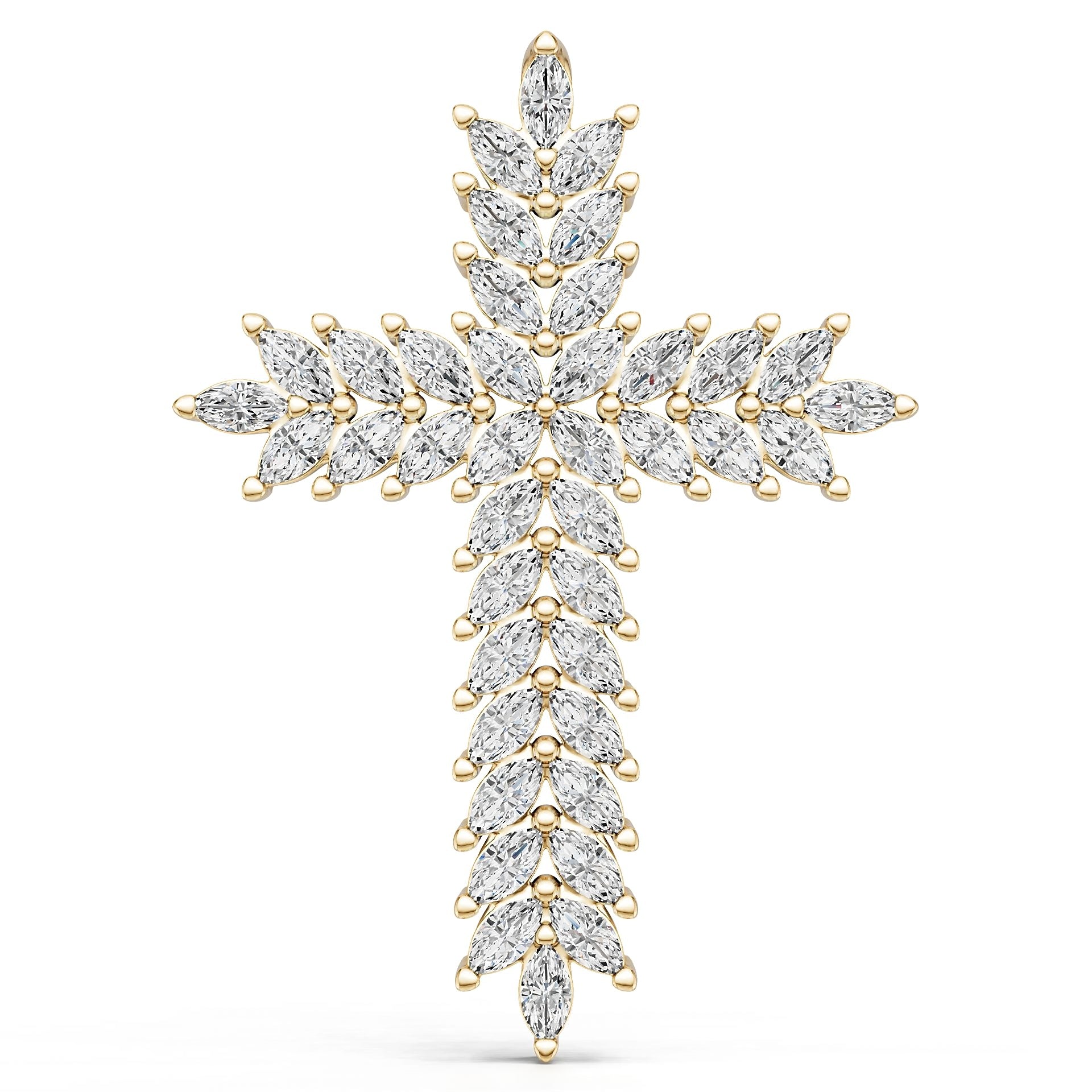 18K Gold Semi Mount Pendant Setting Marquise Ma 4x2mm Syz Jewelry