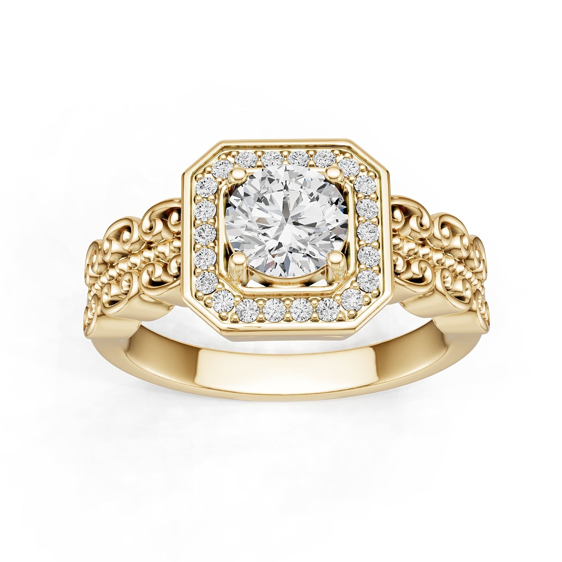 Platinum Semi Mount Ring Setting Round Ro 6x6mm Diamond Accent Syz Jewelry