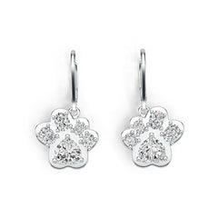 Sterling Silver Semi Mount Earrings Setting Heart HT 6X6mm OV 4x3mm OV 3x2mm Paw Dangle Earrings Syzjewelry