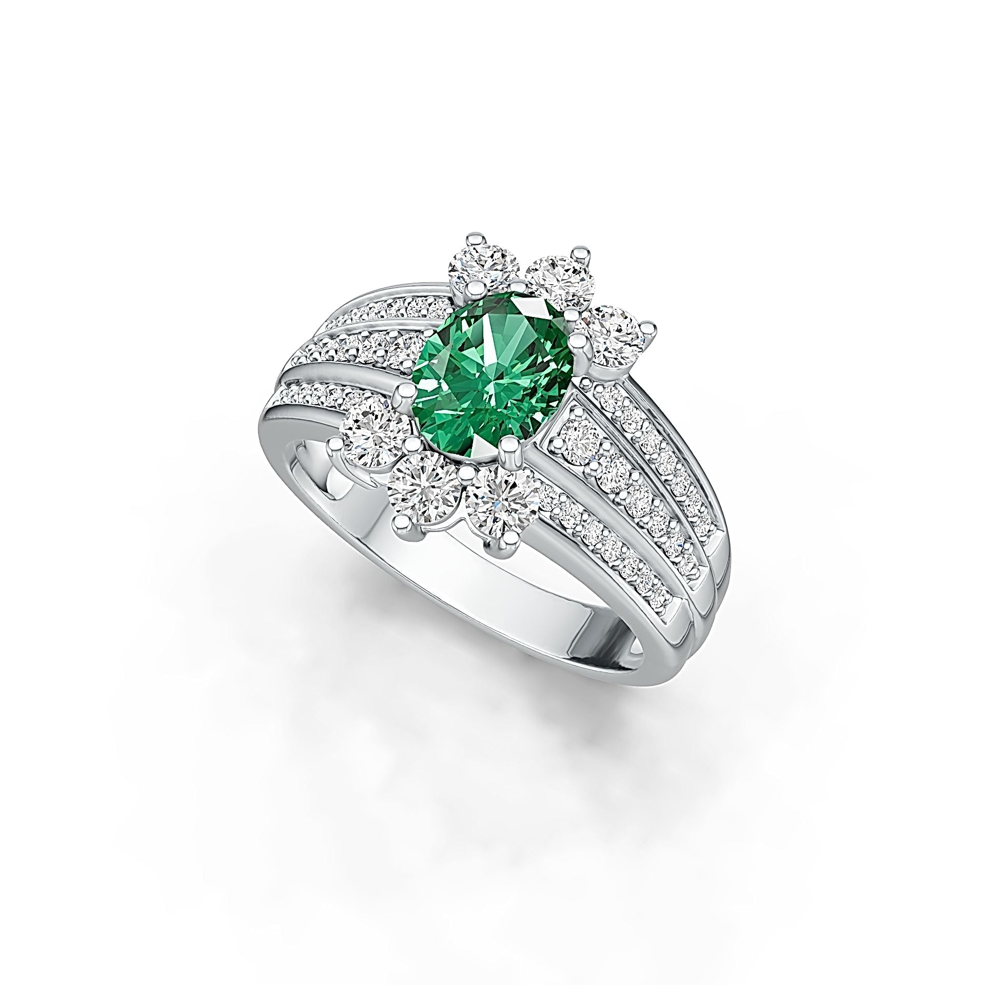 Platinum Semi Mount Ring Setting Oval OV 8X6mm Diamond Accent DHJ