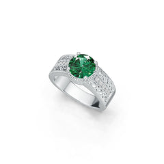 14K Gold Semi Mount Ring Setting Round RD 8x8mm Solitaire Diamond Accent DHJ