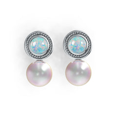 10K Gold Semi Mount Earrings Setting Round RD 9x9mm RD Cab 6X6mm DHJ