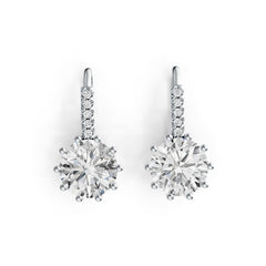 18K Gold Semi Mount Earrings Setting Round RD 8x8mm Diamond Accent DHJ