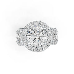 Sterling Silver Semi Mount Ring Setting Round RD 10x10mm Emerald OCT 5x4mm DHJ