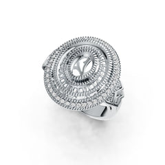 14K Gold Semi Mount Ring Setting Oval OV 7X5mm Diamond Accent DHJ