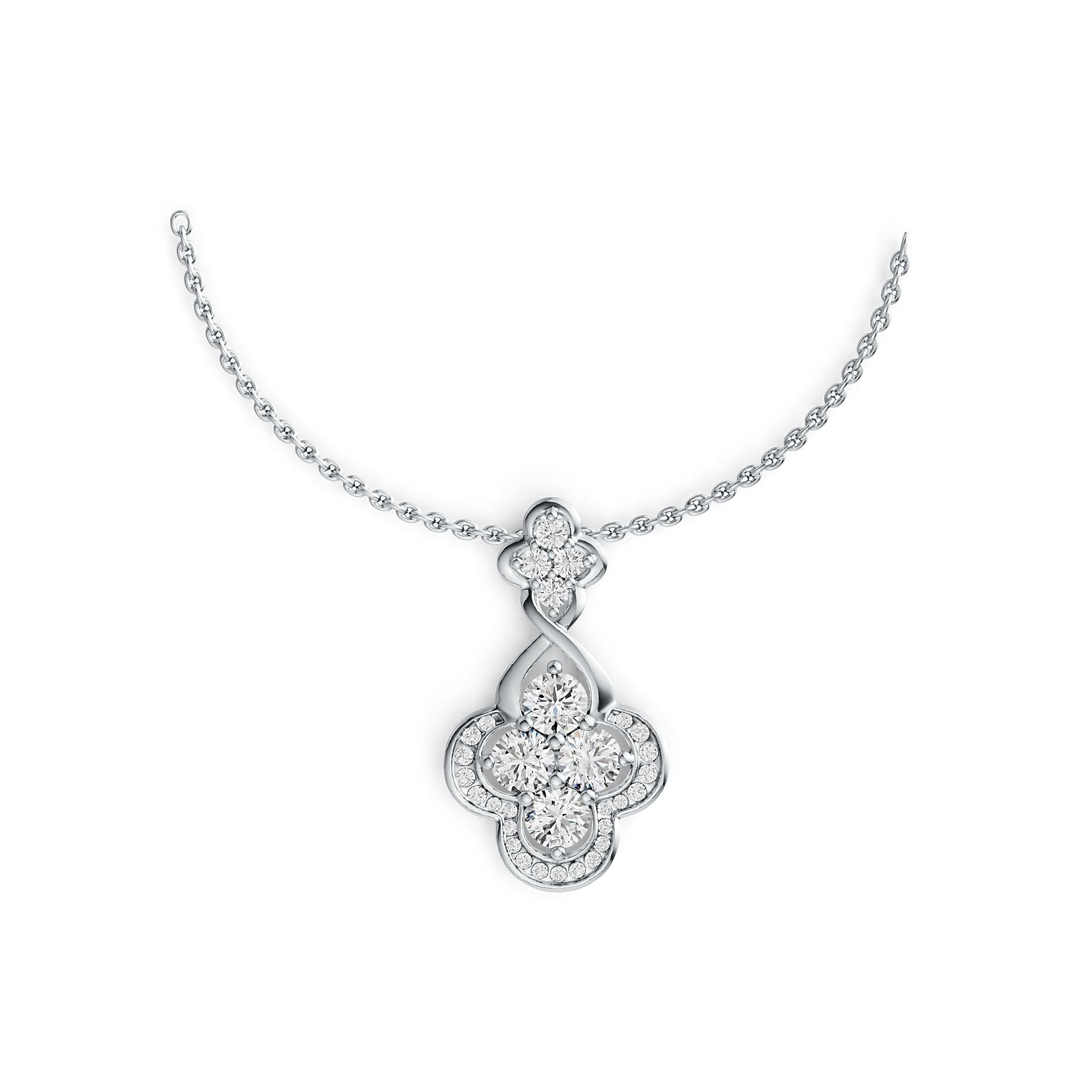 10K Gold Semi Mount Pendant Setting Round RD 4x4mm Moissanite Accent DHJ