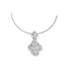 10K Gold Semi Mount Pendant Setting Round RD 4x4mm Moissanite Accent DHJ