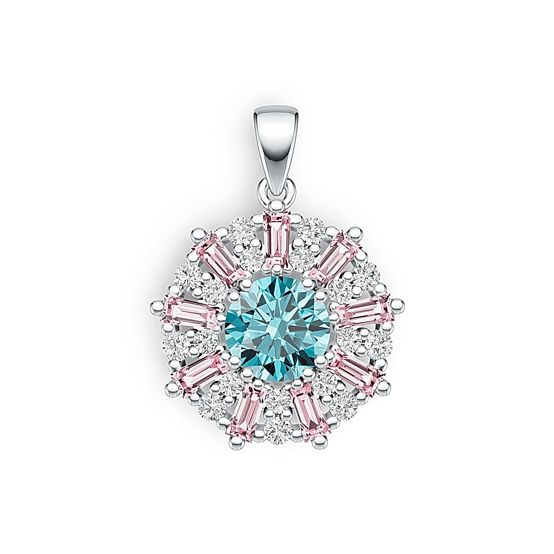 Sterling Silver Semi Mount Pendant Setting Round RD 7x7mm DHJ