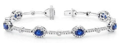 18K Gold Semi Mount Bracelet Setting Oval OV 6X4mm Diamond Accent DHJ