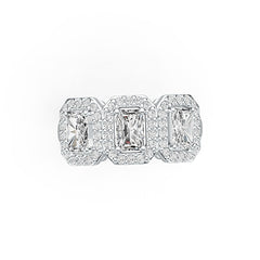 Sterling Silver Semi Mount Ring Setting Emerald OCT 6X4mm DHJ