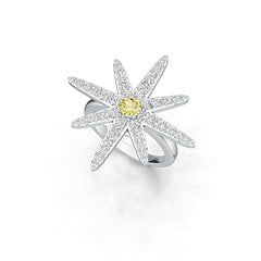 Platinum Semi Mount Ring Setting Round RD 4x4mm Starburst Theme Diamond Accent DHJ