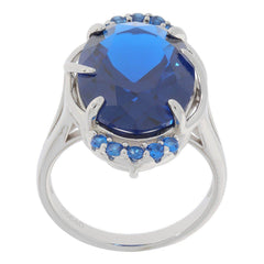 Platinum Semi Mount Ring Setting Oval OV 18x13mm Accent Diamond Accent Syzjewelry
