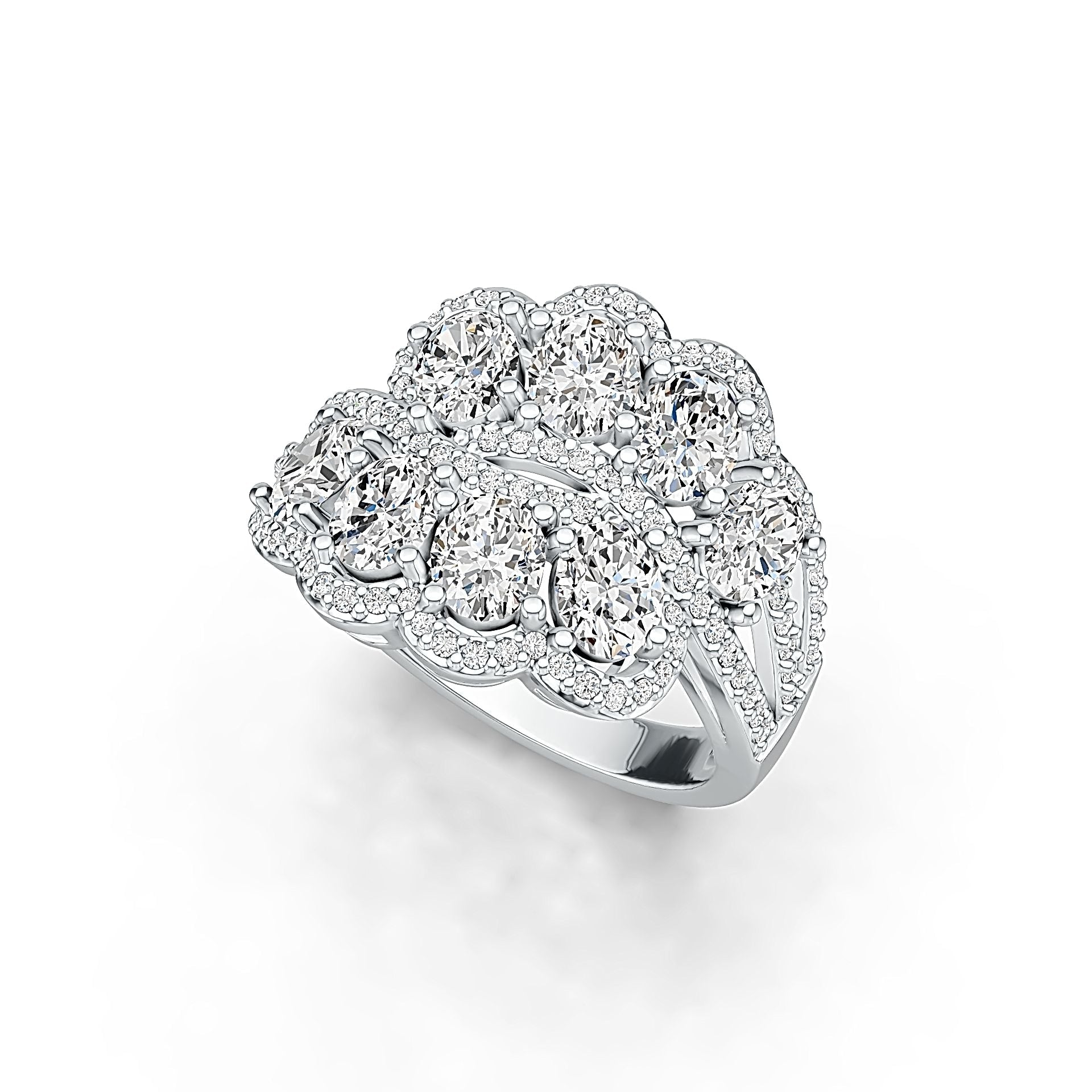 18K Gold Semi Mount Ring Setting Oval OV 5X4mm with Diamond Accent DHJ