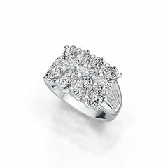 14K Gold Semi Mount Ring Setting Oval OV 6X4mm with White Topaz Diamond Accent DHJ