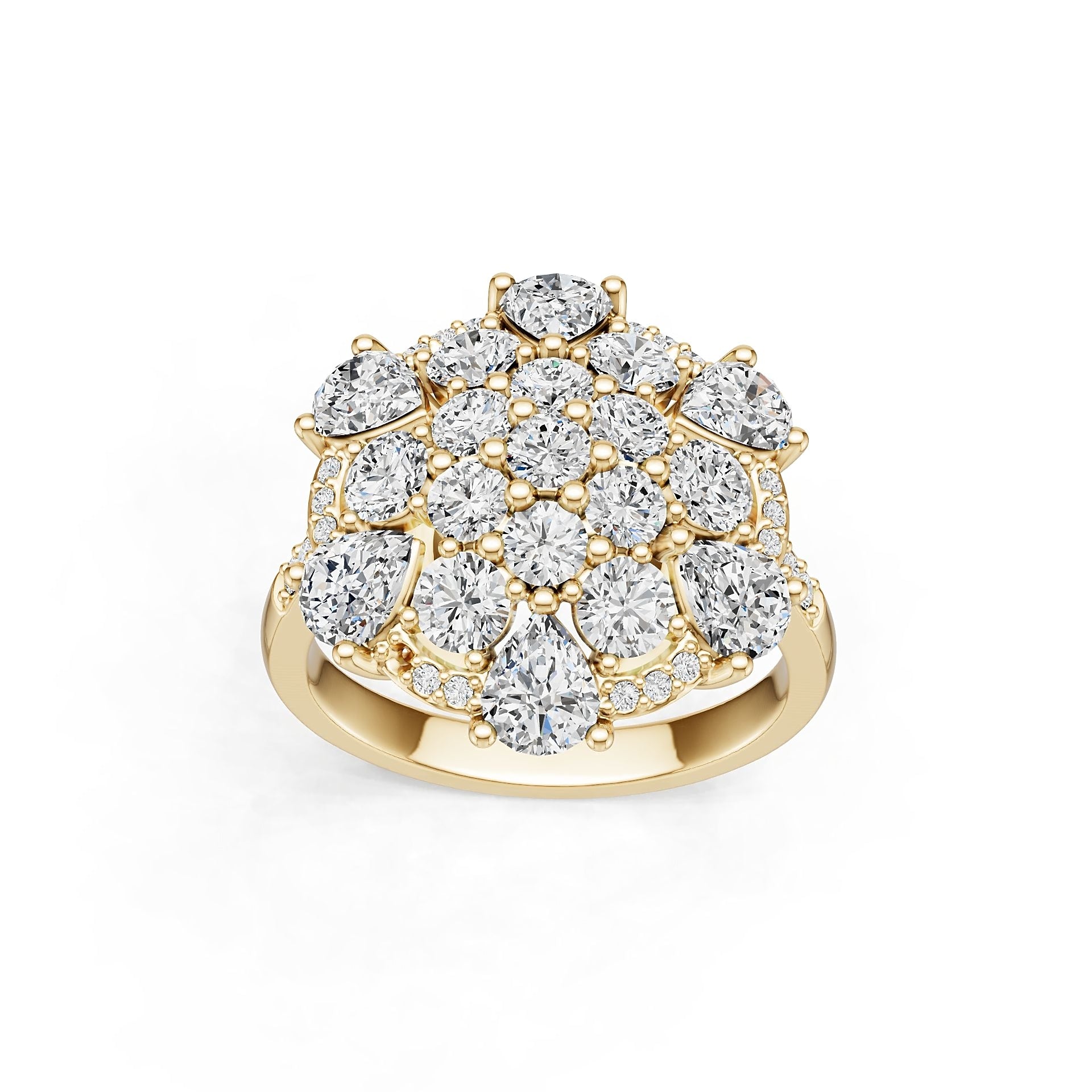 14K Gold Semi Mount Ring Setting Pear Pe 5x4mm Diamond Accent Syz Jewelry