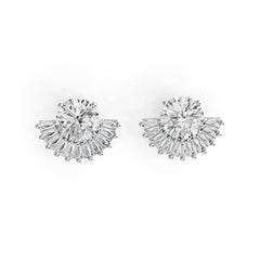14K Gold Semi Mount Earrings Setting Round RD 8x8mm DHJ