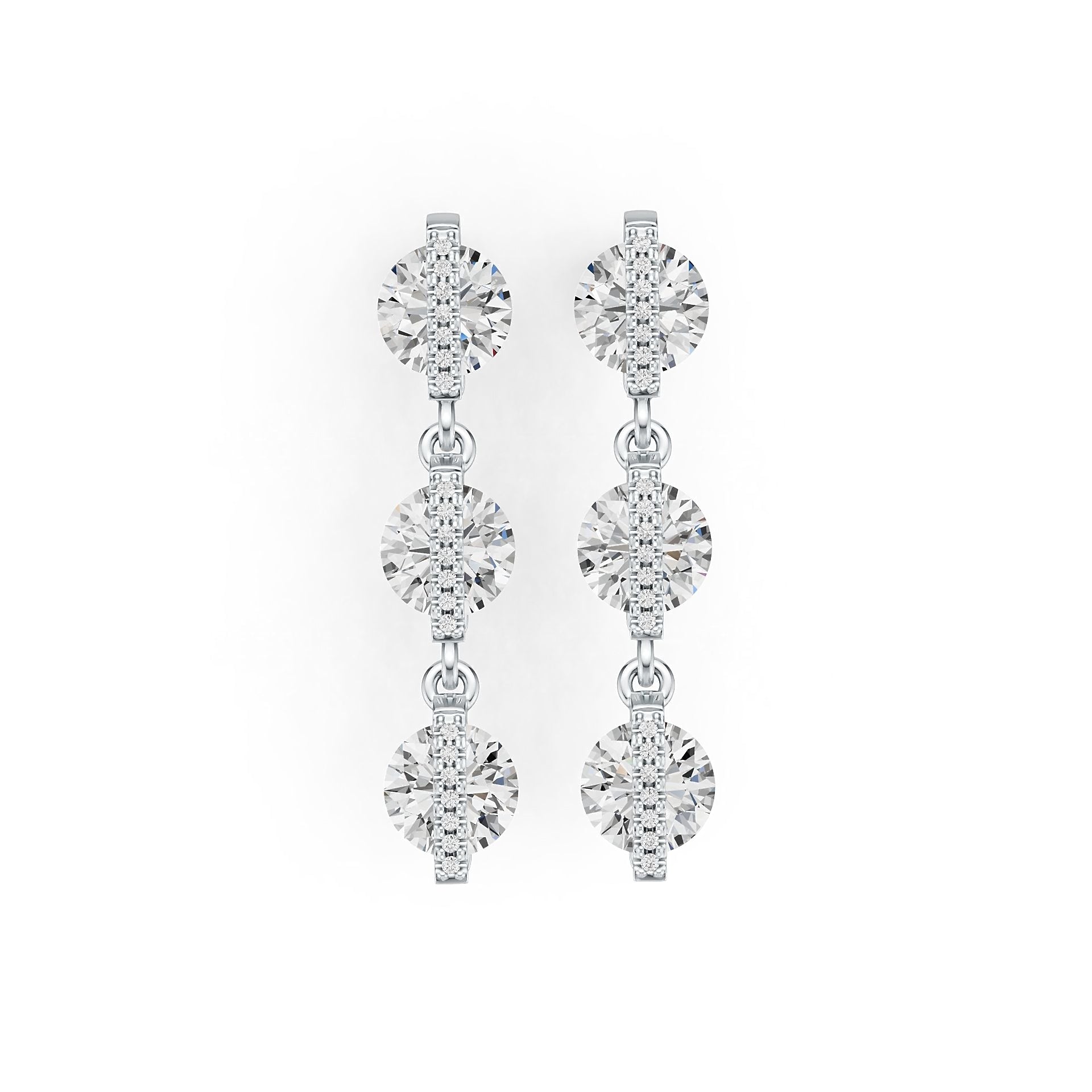 Sterling Silver Semi Mount Earrings Setting Round RD 7x7mm DHJ