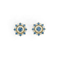 10K 14K Gold or 10K Gold Semi Mount Earrings Setting Round Rd Moissanite Accent Syzjewelry