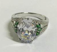 10K Gold Semi Mount Ring Setting Oval OV 14X10mm Split Shank Moissanite Accent DHJ
